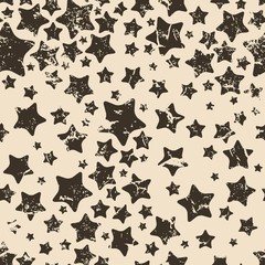 Fototapeta premium Shabby stars, seamless pattern. Vector illustration