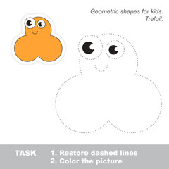 Cute trefoil to be traced. Vector trace game.