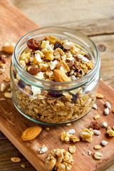 Homemade granola with nuts