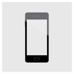 Vector Illustration Mobile Phone Black isolated on white Background.