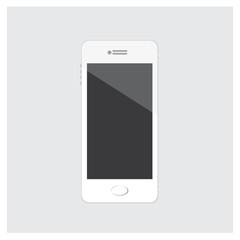 Vector Illustration Mobile Phone White isolated on white Background.