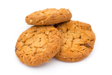 Oatmeal cookies with isolated background. - obrazy, fototapety, plakaty
