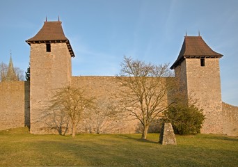 Fototapeta na wymiar City walls in Tachov in the West Bohemia, Czech republic