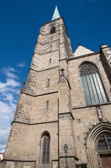 Cathedral of St. Bartholomew on the Republic Square in the Plzen, Western Bohemia, Czech republic