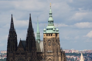 Fototapeta na wymiar Prague castle from hill Petrin, Prague, Czech republic