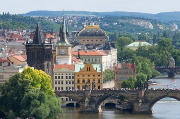 Fototapeta na wymiar Old Town in Prague with Charles bridge, Czech republic