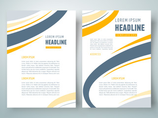 flyer brochure design template abstract curves