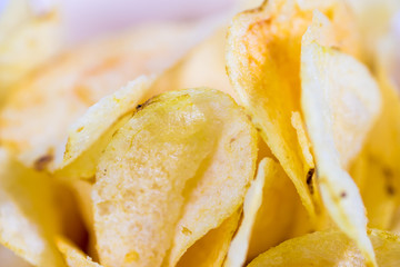 Close up of potato chips