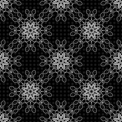delicate seamless pattern vintage ethnic ornament on a black background vector illustration