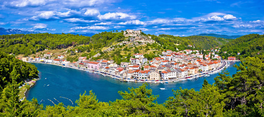 Novigrad Dalmatinski bay panoramic view