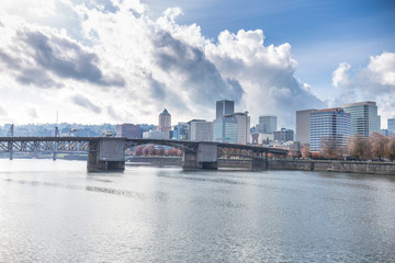 water,bridge,cityscape and skyline in portland
