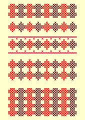 Cross stitch pattern vector illustration