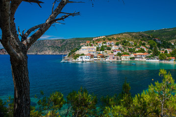 Traditional fishing village of Assos at Kefalonia island in Greece

