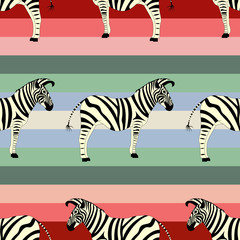 Fototapeta na wymiar zebra pattern on a striped background. Can be used to advertising, decoration of cards, phones, baby food, toys, websites, furniture, bags, home decoration, linens etc.