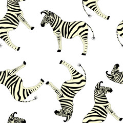Zebra pattern on a white background. Can be used to advertising, decoration of cards, phones, baby food, toys, websites, furniture, bags, home decoration, linens etc.