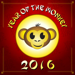 Chinese Year of the Monkey vector card design