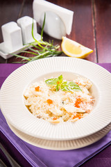 farfalle with basil and caviar