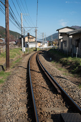 Fototapeta na wymiar the railroad track in Japan