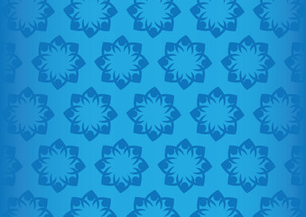 Seamless Blue Floral Pattern Design Vector Background