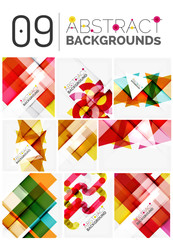 Set of modern geometric abstract shape backgrounds