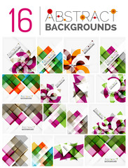 Collection of modern abstract square, triangle and line design backgrounds