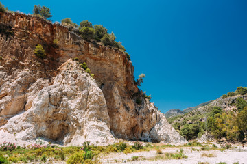 Walk near Rio Chillar River in Nerja, Malaga, Spain.
