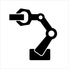 Robotic arm for industrial applications vector illustration
