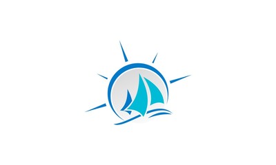 Sailboat - vector logo concept illustration. Ship sign. Design elemen