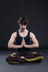 boy in lotus pose