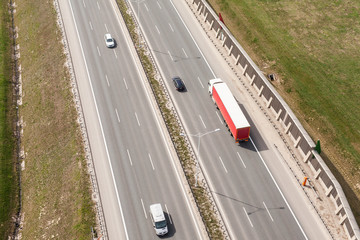 aerial view of highway