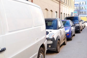 Stockholm, Sweden - March, 16, 2016: cars on a parking in Stockholm, Sweden