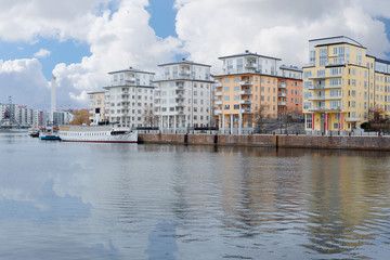 Stockholm, Sweden - March, 16, 2016: landscape with the image of Stockholm, Sweden