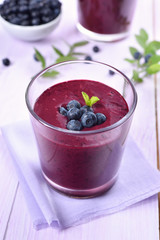 Blueberry smoothie with fresh berries