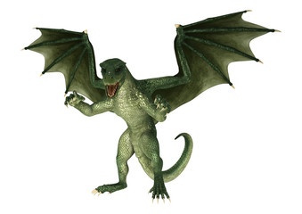 Obraz premium 3D Illustration Fantasy Dragon on White