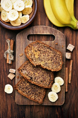 Sliced banana bread