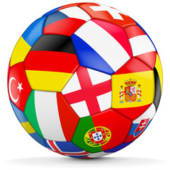 Obraz premium Fussball mit verschiedenen Ländern zur EM 2016 in Frankreich