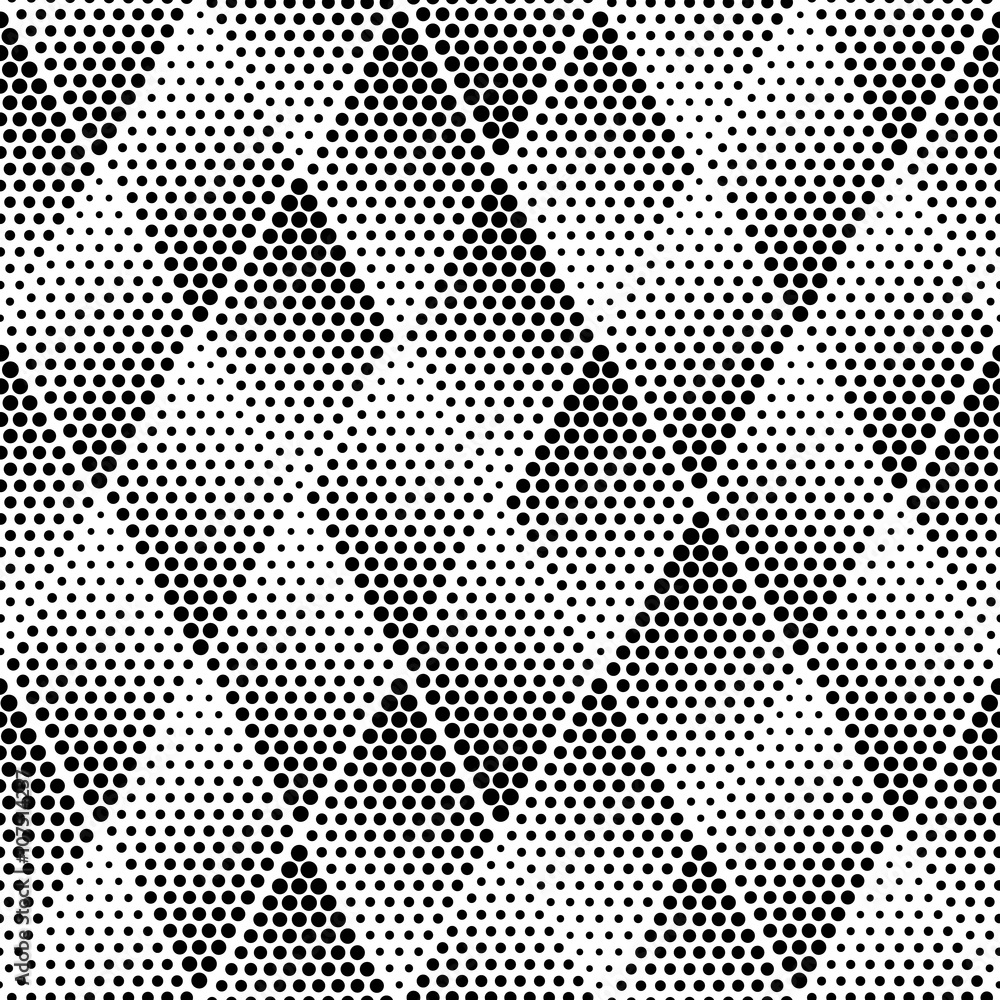 Poster vector geometric halftone seamless pattern. retro pointillism vector seamless background. vector old