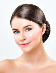 Obraz premium Beautiful Young Woman with Clean Fresh Skin. Fashion Model Girl