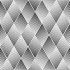 Vector geometric halftone seamless pattern. Retro pointillism vector seamless background. Vector old school design. Vector dotted texture