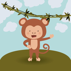 Obraz na płótnie Canvas cute monkey design