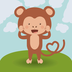 Obraz na płótnie Canvas cute monkey design