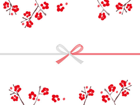 plum noshi paper : japanese envelope decoration