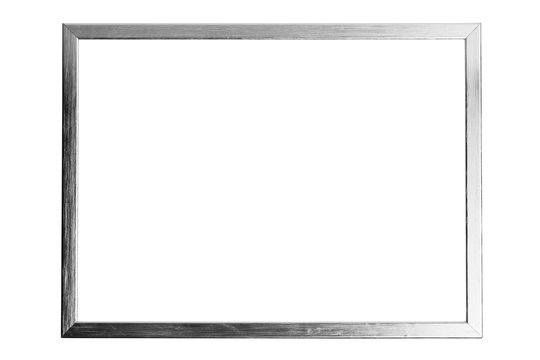 silver metallic frame with copy-space, isolated on white