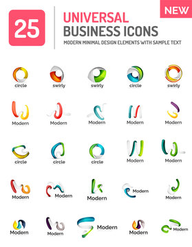 Logo collection, abstract geometric business icon set