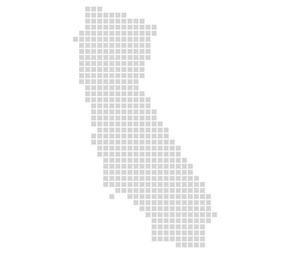 Pixelkarte Bundesstaat USA: Kalifornien