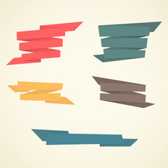 Fototapeta premium Vector flat ribbons set