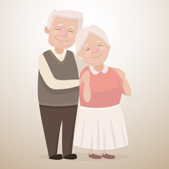 Vector illustration of a happy elderly couple