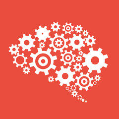 Cog wheels forming a brain shape