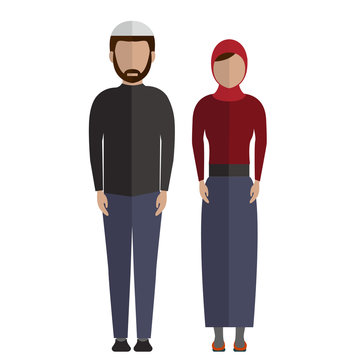 Middle Eastern, Muslim couple People Icons