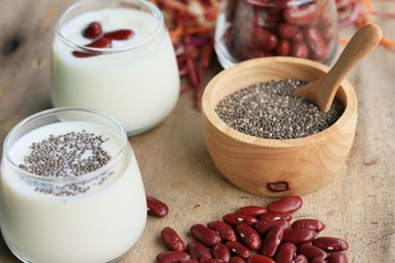 yogurt red bean with milk